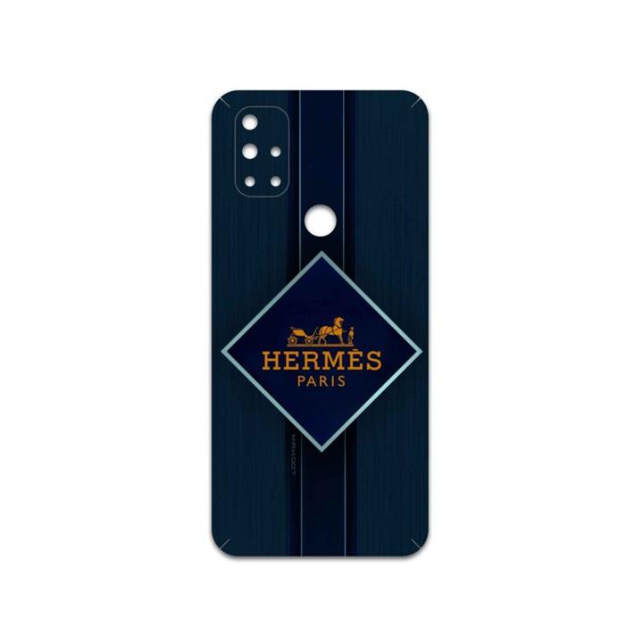 برچسب پوششی ماهوت مدل Hermes-Logo مناسب برای گوشی موبایل وان پلاس Nord N10 5G MAHOOT Hermes-Logo Cover Sticker for OnePlus Nord N10 5G